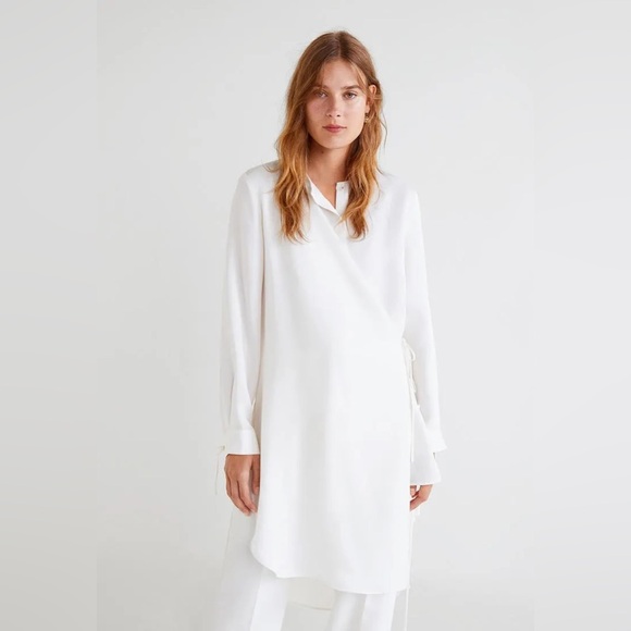 NWT MANGO Tunic Shirt/Dress with Draped Front - Picture 4 of 16